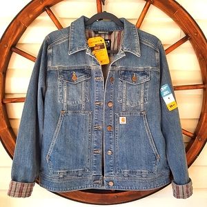 Women's Carhartt Benson Denim Jean Jacket Medium NWTS